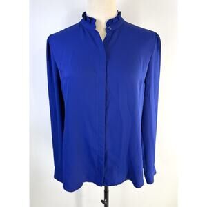 Express Classic Portofino Blue Size M Button Up Roll Tab Long Sleeve Shirt